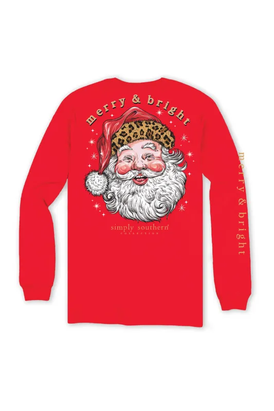 Simply Southern Plus Size Leopard Hat Santa Long Sleeve T-Shirt for Women in Red | EXT-LS-LEOSANTA-RED sold by Glik’s