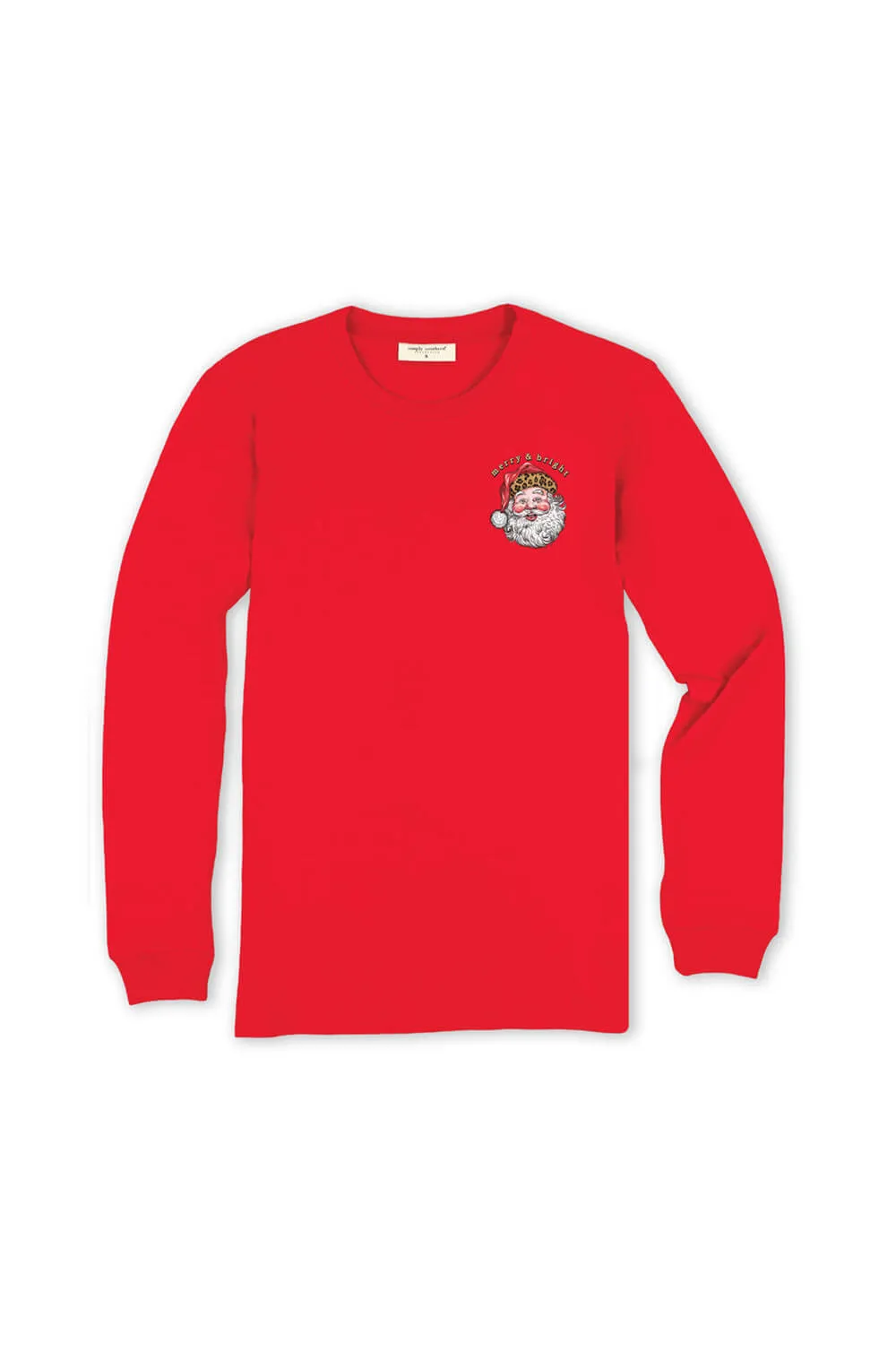 Simply Southern Leopard Hat Santa Long Sleeve T-Shirt for Women in Red | LS-LEOSANTA-RED sold by Glik’s product image thumbnail 2