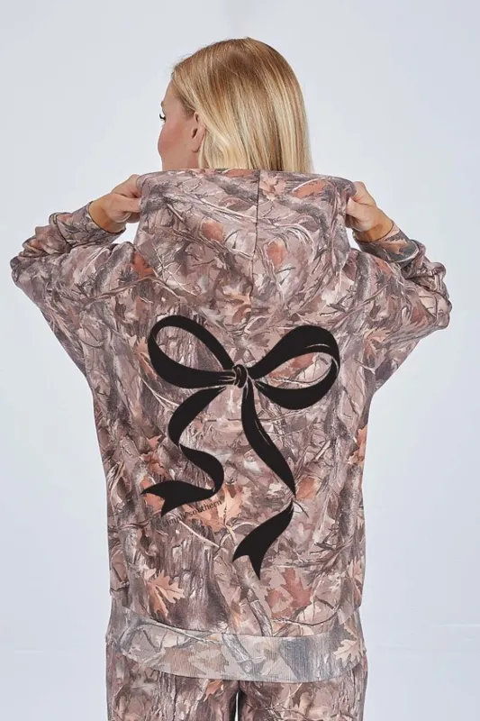 Simply Southern Black Bow Camo Hoodie for Women in Brown | HD-BOW-CAMO sold by Glik’s