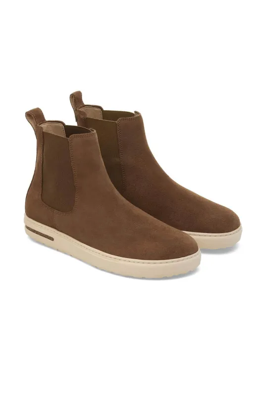 Birkenstock Bend Chelsea Suede Leather Booties for Women in Dark Tea | 1030796 sold by Glik’s