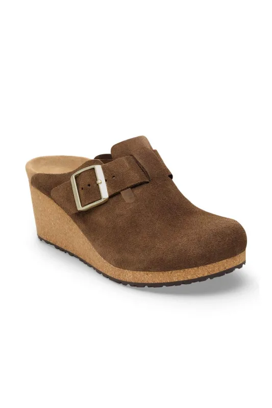 Papillio by Birkenstock Fanny Wedges for Women in Dark Tea | 1030424 sold by Glik’s