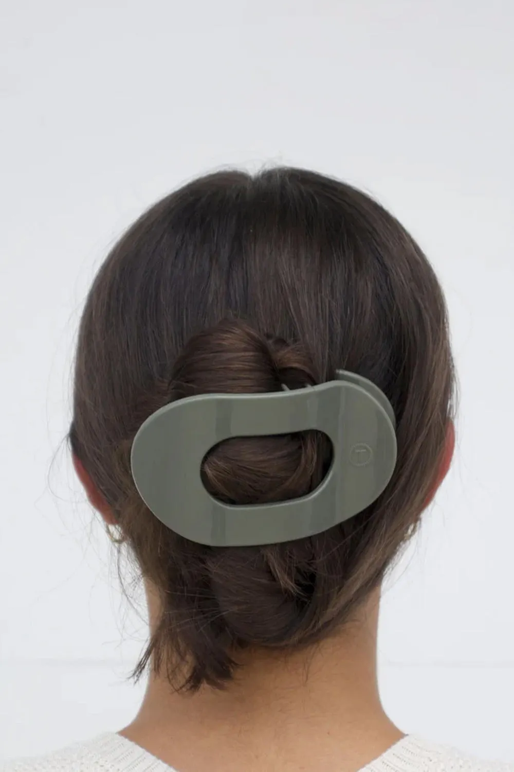 Teleties Large Flat Round Clip in Sage | TT-FCL01-SAGE sold by Glik’s product image thumbnail 2