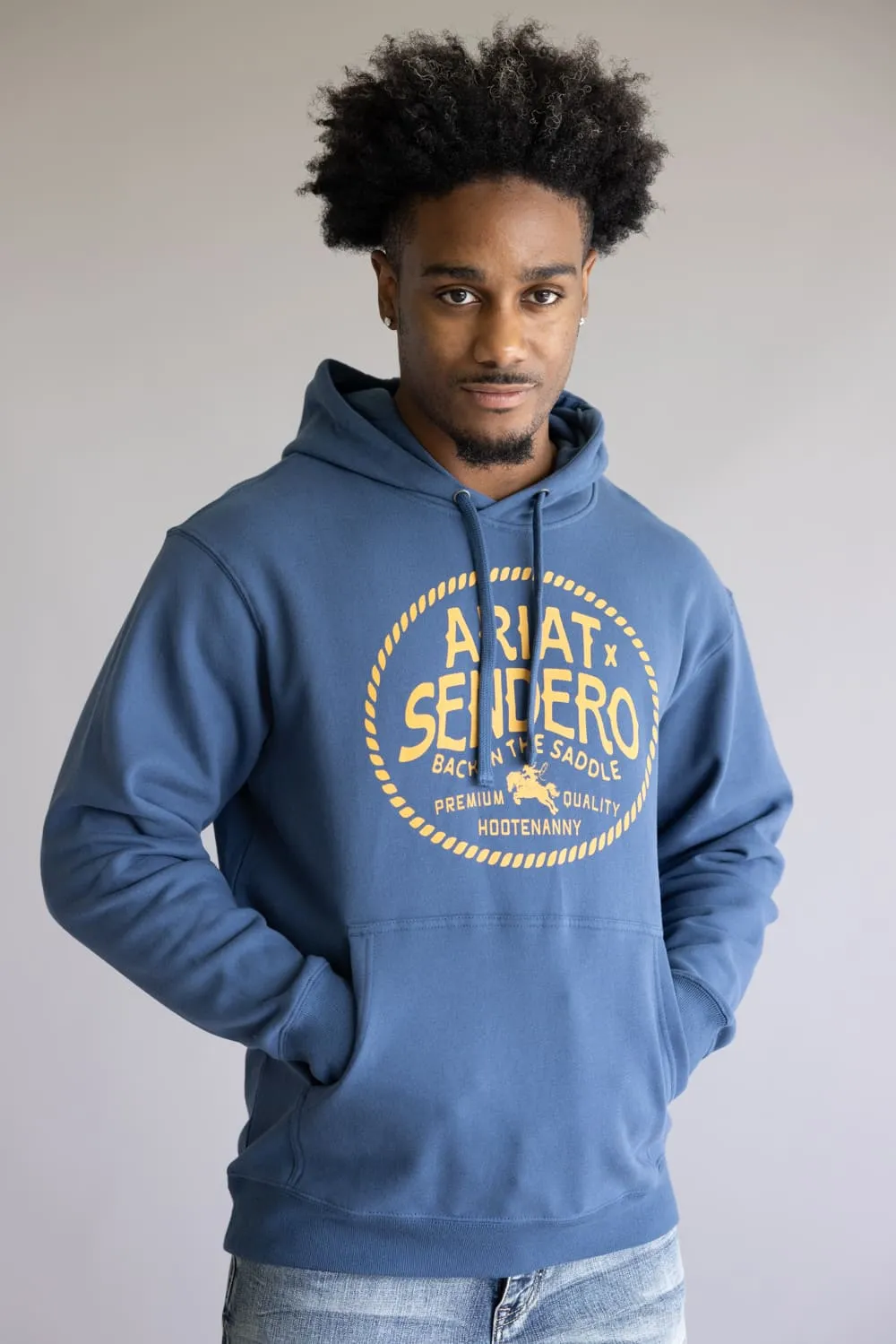Ariat x Sendero Back In The Saddle Hoodie for Men in Dark Denim | 10062505-DKDENIM sold by Glik’s product image thumbnail 4