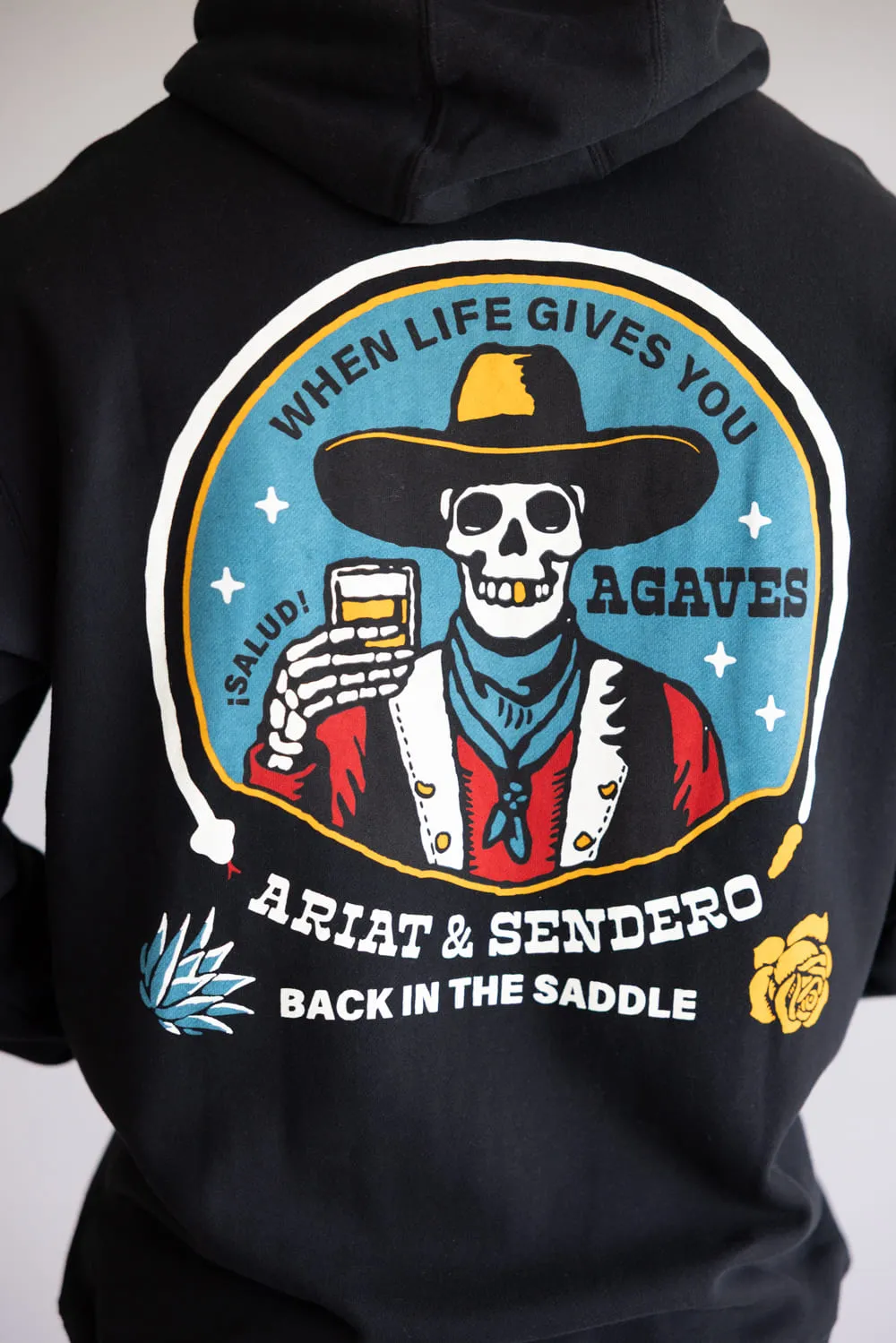 Ariat x Sendero Senor Agave Horses Hoodie for Men in Black | 10062504-BLK sold by Glik’s product image thumbnail 3