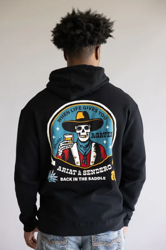 Ariat x Sendero Senor Agave Horses Hoodie for Men in Black | 10062504-BLK sold by Glik’s