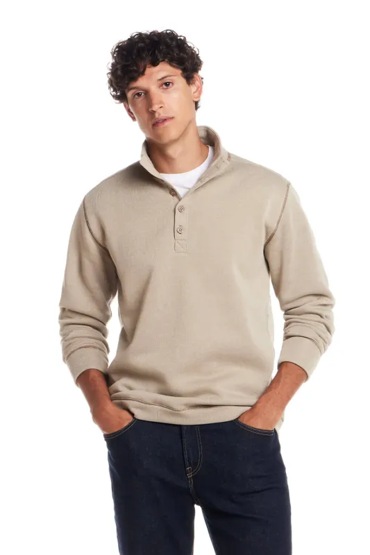 Weatherproof Vintage ¼ Button Sweater for Men in Beige | F2530598GK-ABBEYSTONE sold by Glik’s