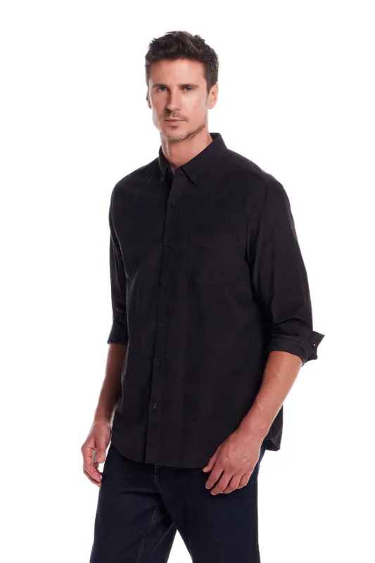 Weatherproof Vintage Brocade Corduroy Shirt for Men in Forged Iron Black | F2585819GK-FORGEDIRON sold by Glik’s