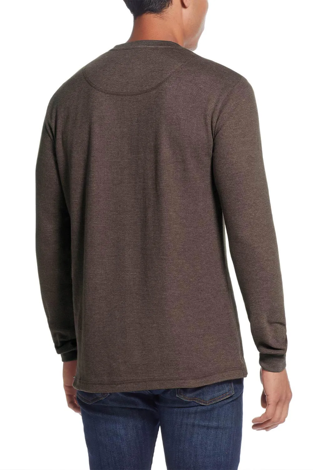 Weatherproof Vintage Waffle Henley Thermal Long Sleeve Shirt for Men in Chocolate Torte | F2530246GK-CHOCTORT sold by Glik’s product image thumbnail 2