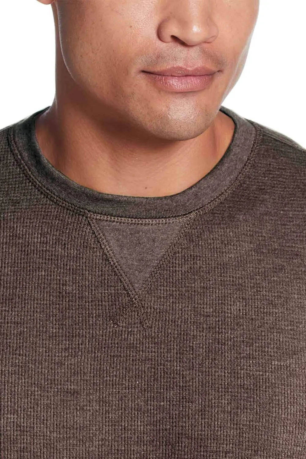 Weatherproof Vintage Waffle Henley Thermal Long Sleeve Shirt for Men in Chocolate Torte | F2530246GK-CHOCTORT sold by Glik’s product image thumbnail 3