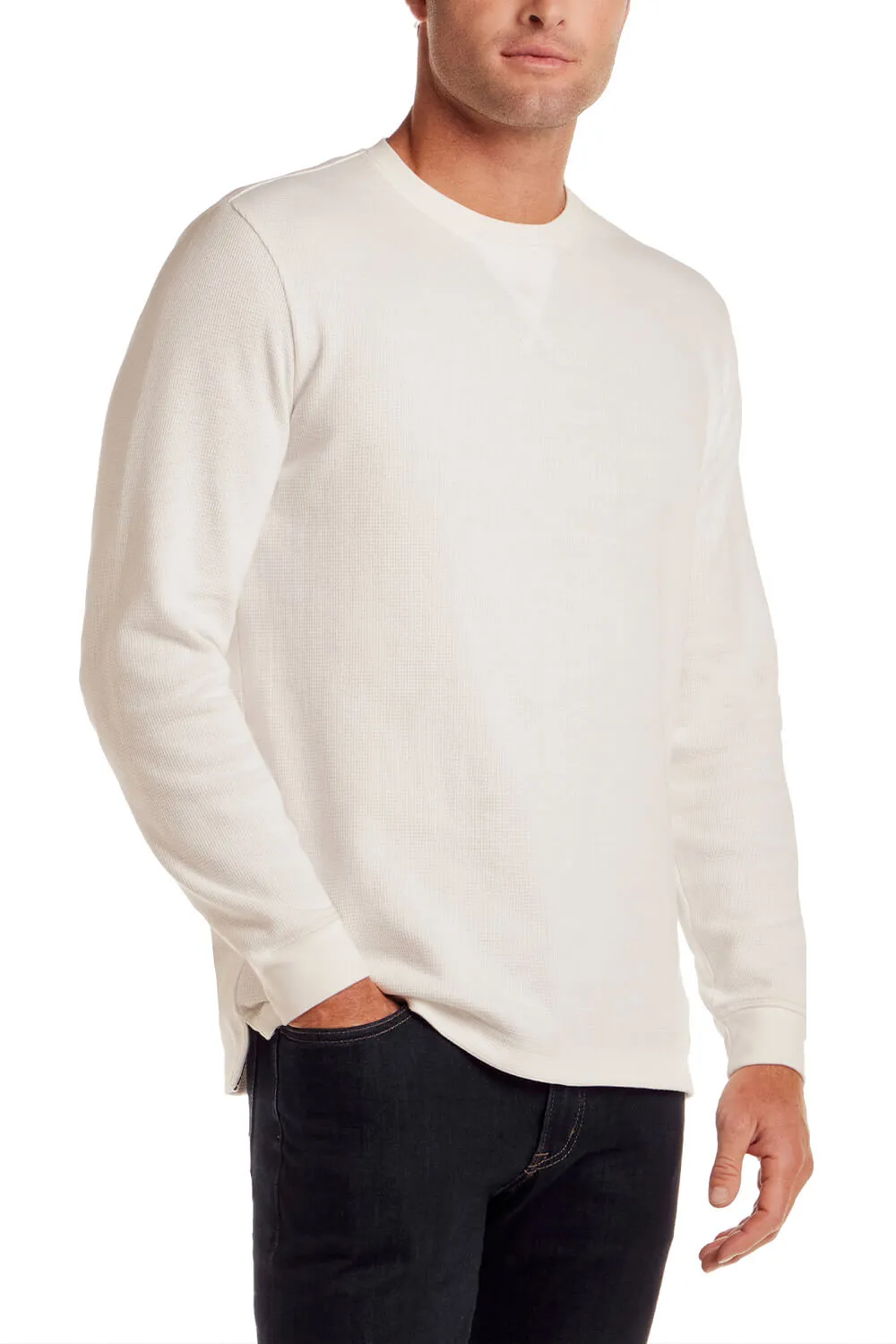 Weatherproof Vintage Waffle Henley Thermal Long Sleeve Shirt for Men in White | F2530246GK-WHITE sold by Glik’s product image thumbnail 3