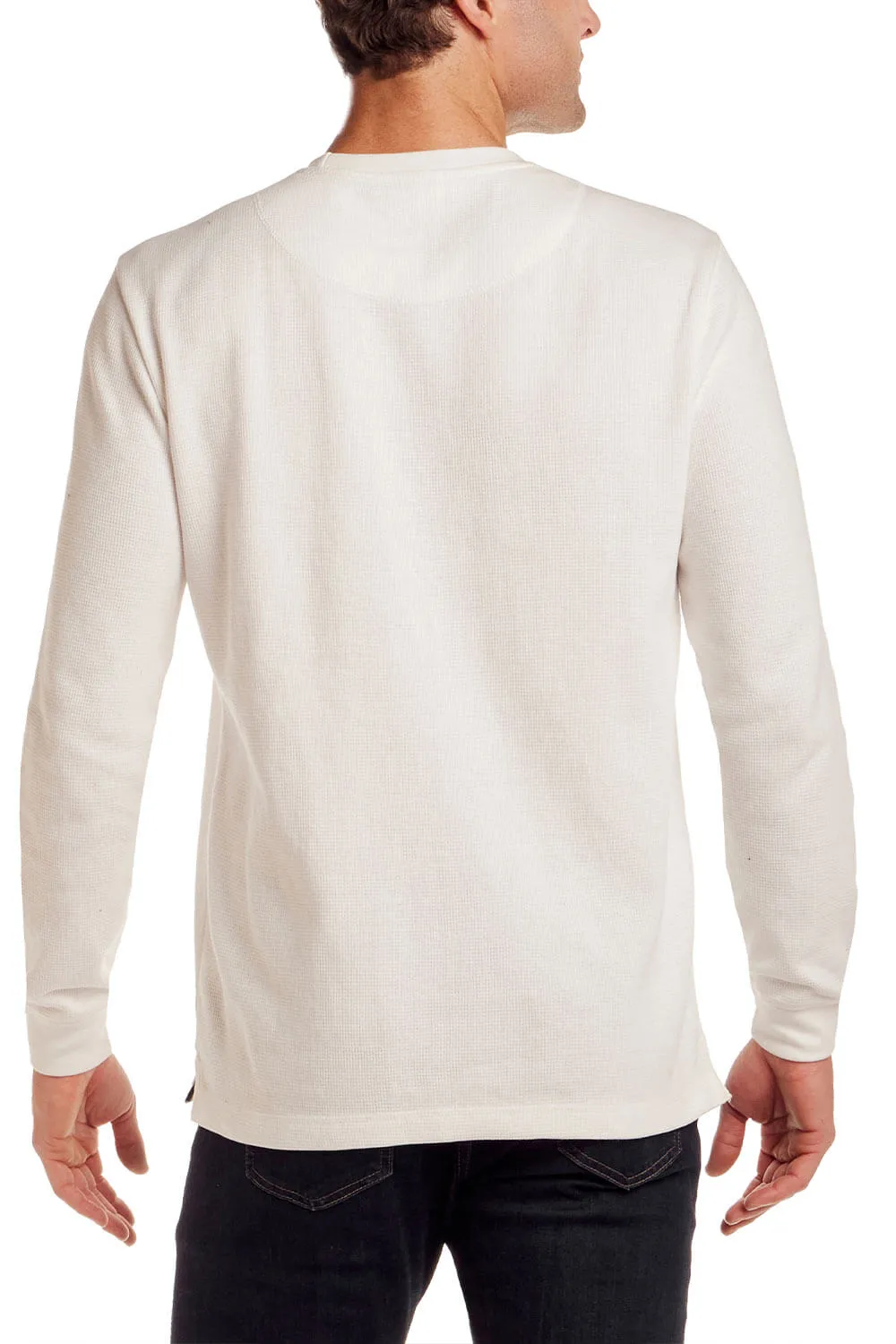 Weatherproof Vintage Waffle Henley Thermal Long Sleeve Shirt for Men in White | F2530246GK-WHITE sold by Glik’s product image thumbnail 2