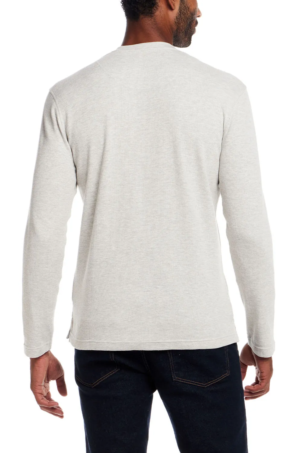 Weatherproof Vintage Waffle Button Henley Thermal Long Sleeve Shirt for Men in Oat | F253093GK-OAT sold by Glik’s product image thumbnail 4