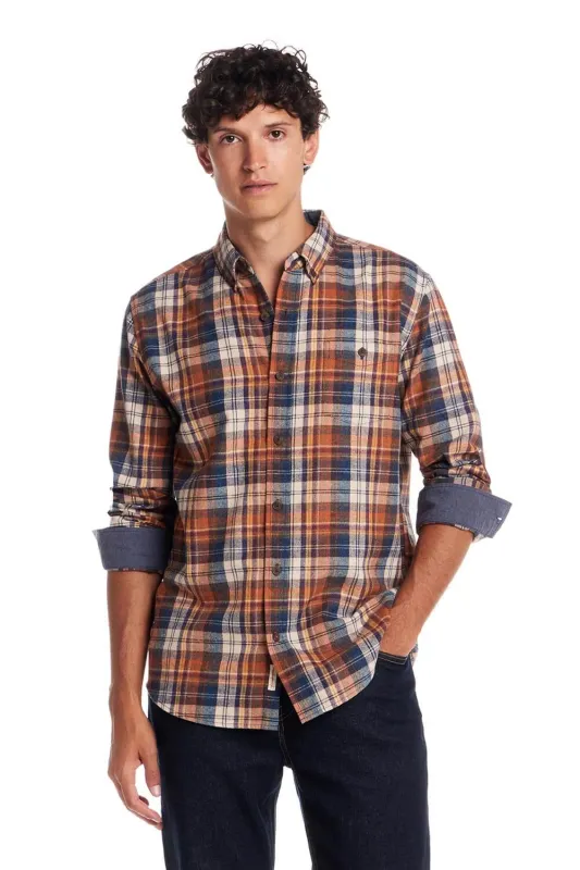 Weatherproof Vintage Brushed Flannel Shirt for Men in Umber | F2585572GK-UMBER sold by Glik’s
