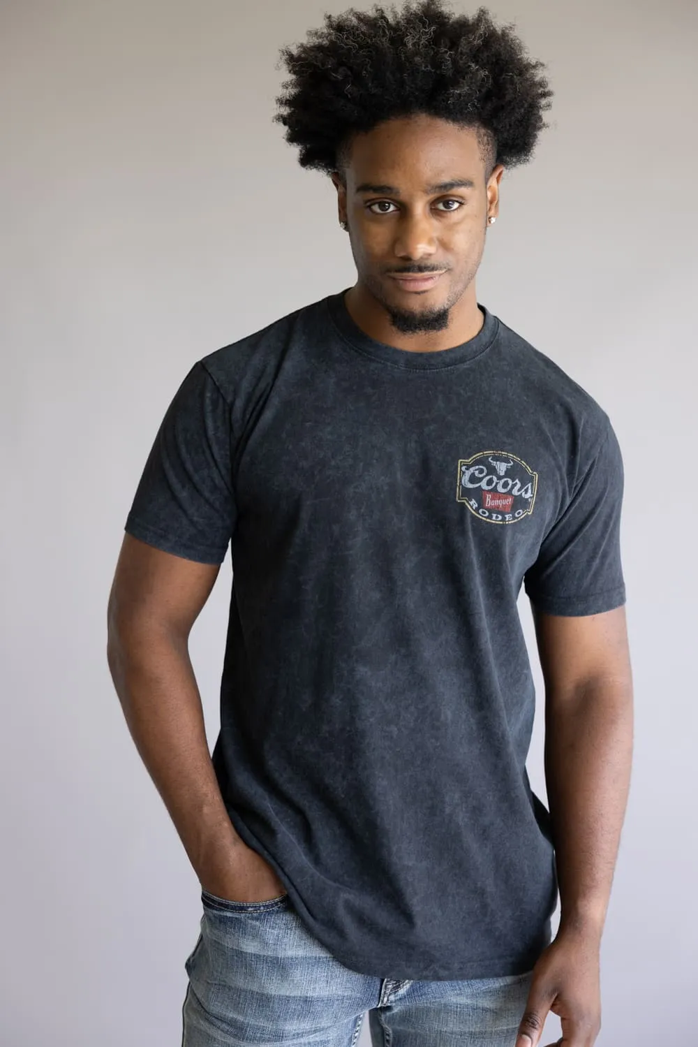 Mineral Wash Coors Rodeo Steer Head T-Shirt for Men in Black | 47-561/562-68-BLACK sold by Glik’s product image thumbnail 2