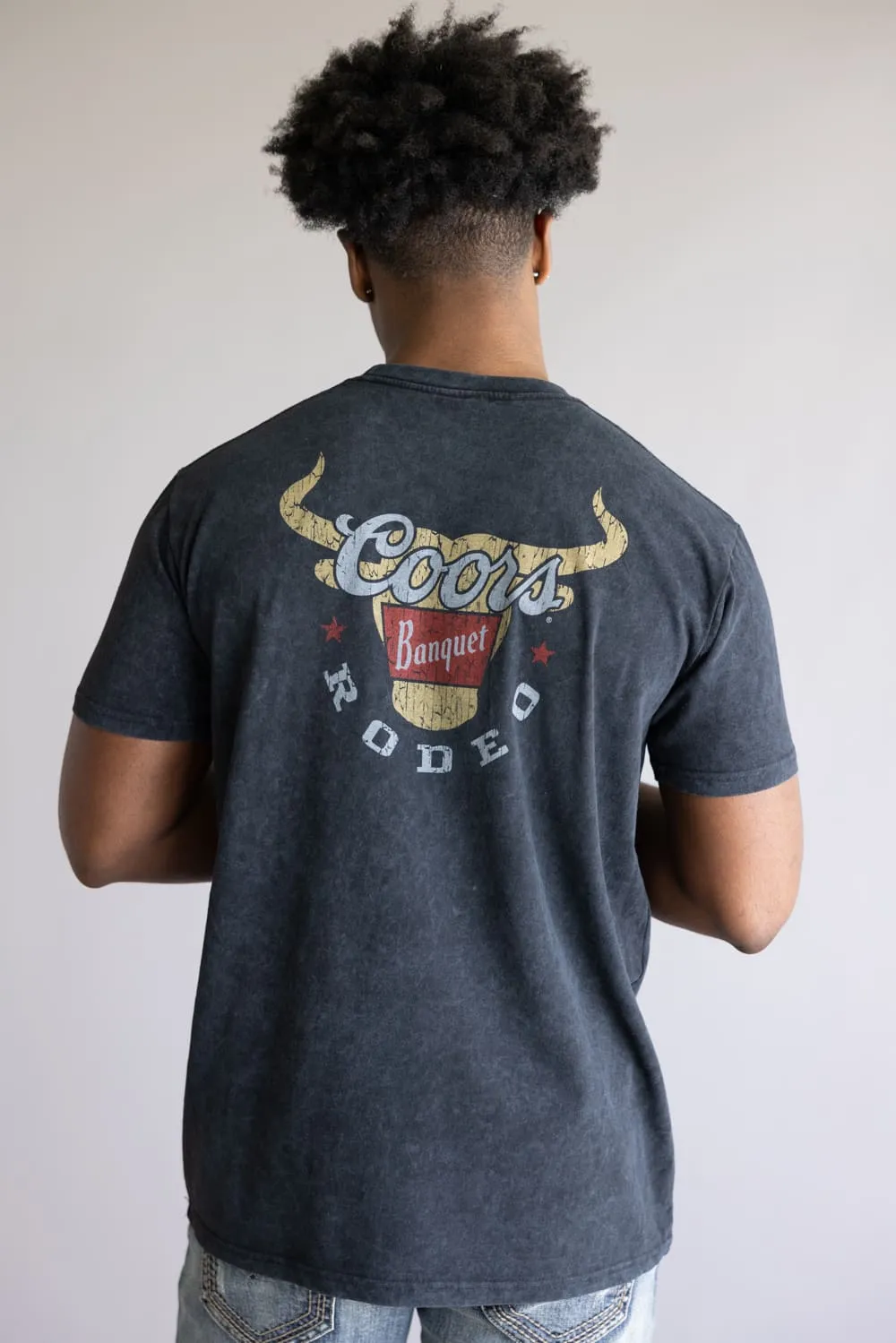 Mineral Wash Coors Rodeo Steer Head T-Shirt for Men in Black | 47-561/562-68-BLACK sold by Glik’s product image thumbnail 5