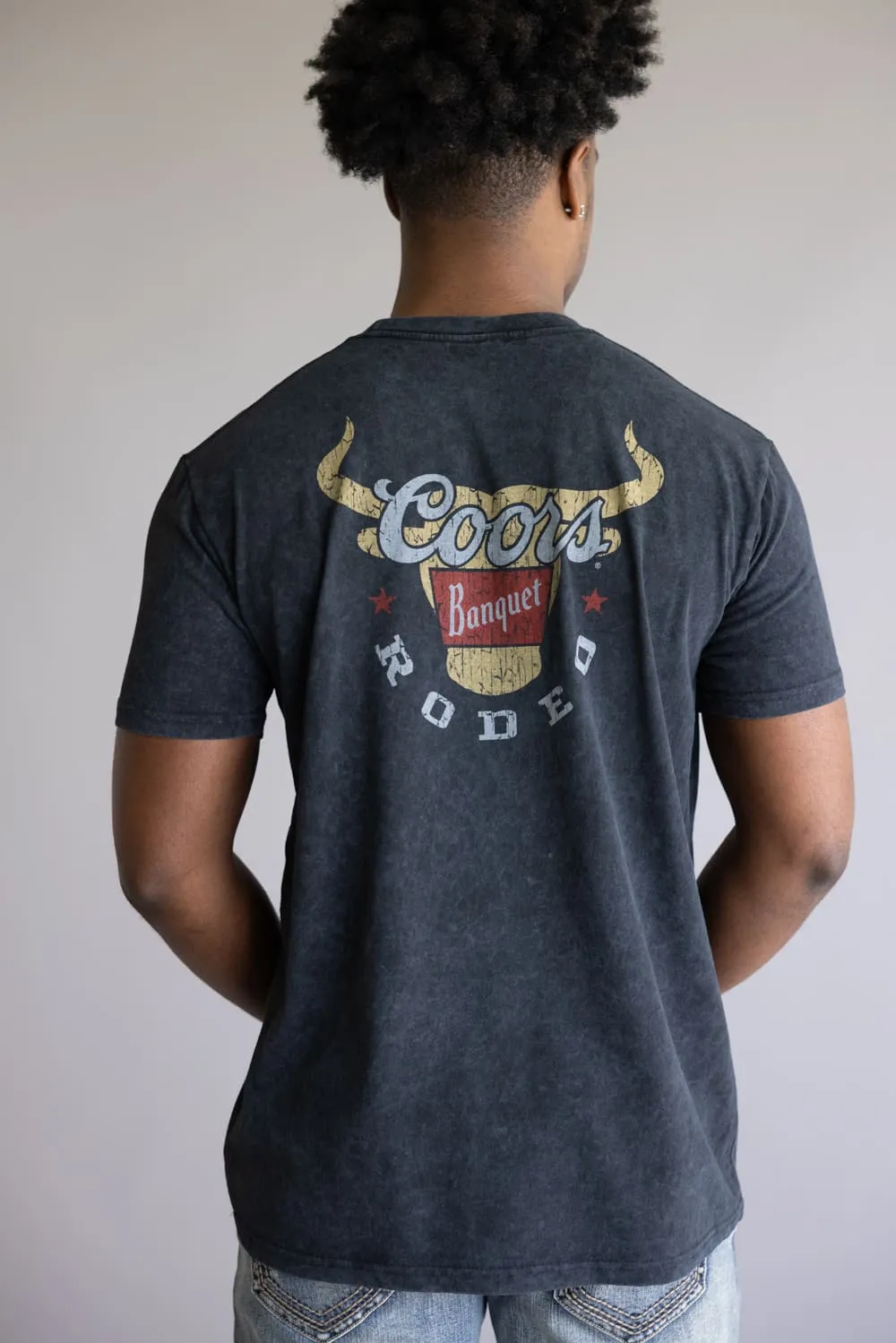 Mineral Wash Coors Rodeo Steer Head T-Shirt for Men in Black | 47-561/562-68-BLACK sold by Glik’s product image thumbnail 4