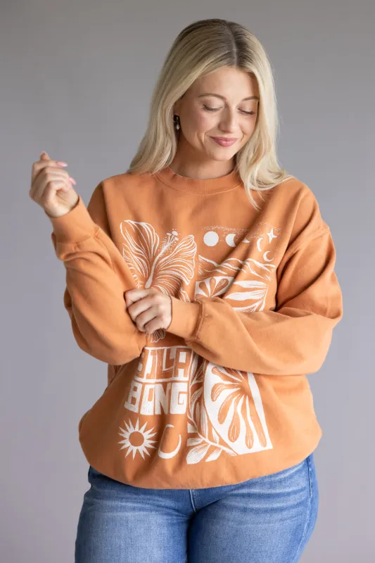 Billabong Ride In Crew Sweatshirt for Women in Orange | BL001578W-SBN sold by Glik’s