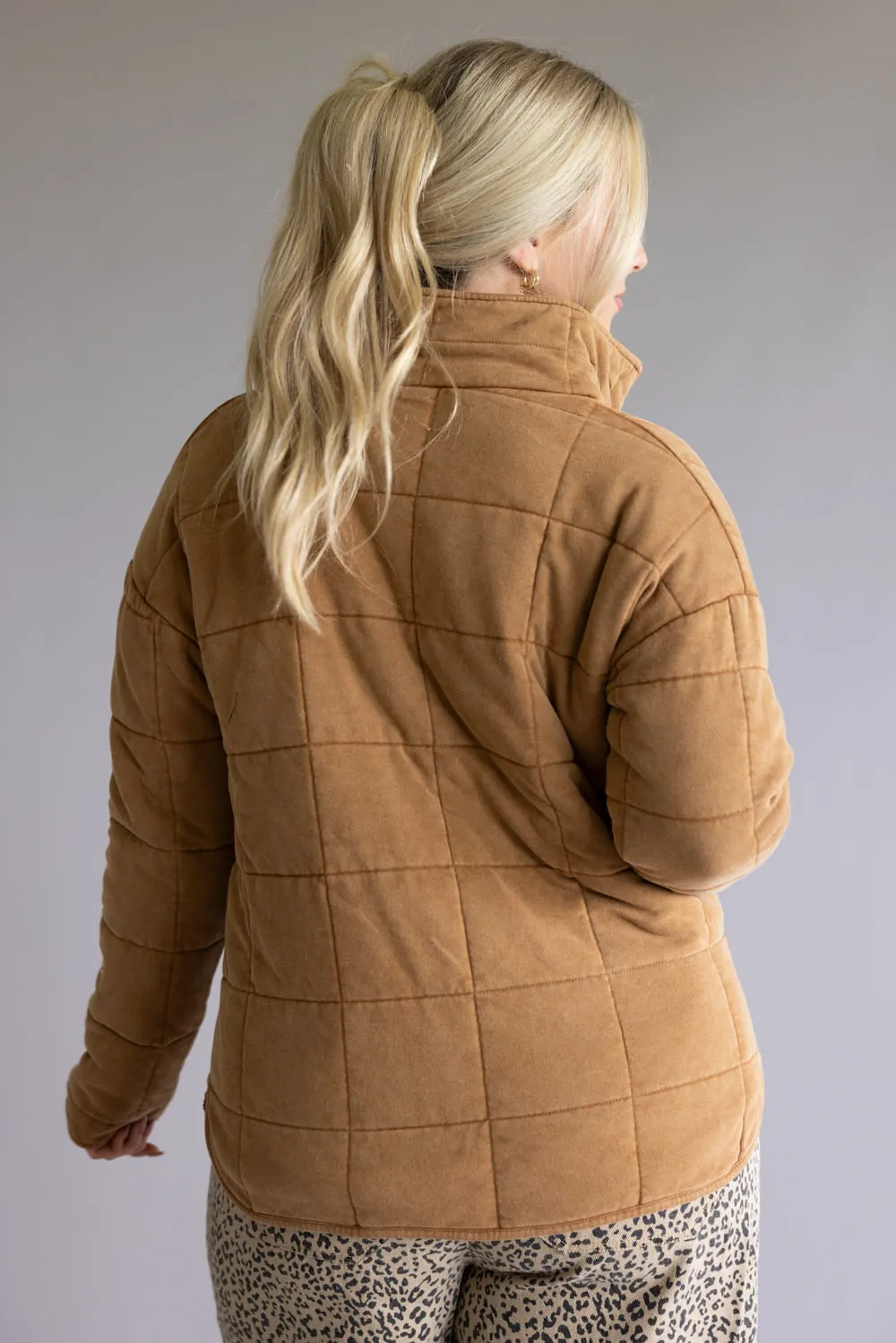 Garment Washed Quilted Jacket for Women in Brown | KDC-JKT-18-BRN sold by Glik’s product image thumbnail 4