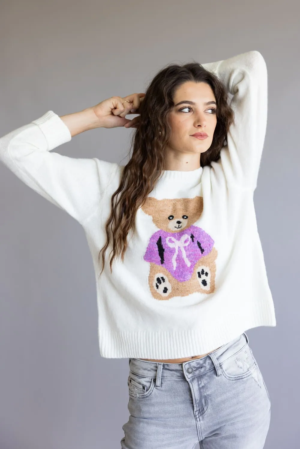 Simply Southern Anastasia Crew Neck Sweater for Women in Cream | PP-0225-SWTR-ANASTASIA-SCHL sold by Glik’s product image thumbnail 2