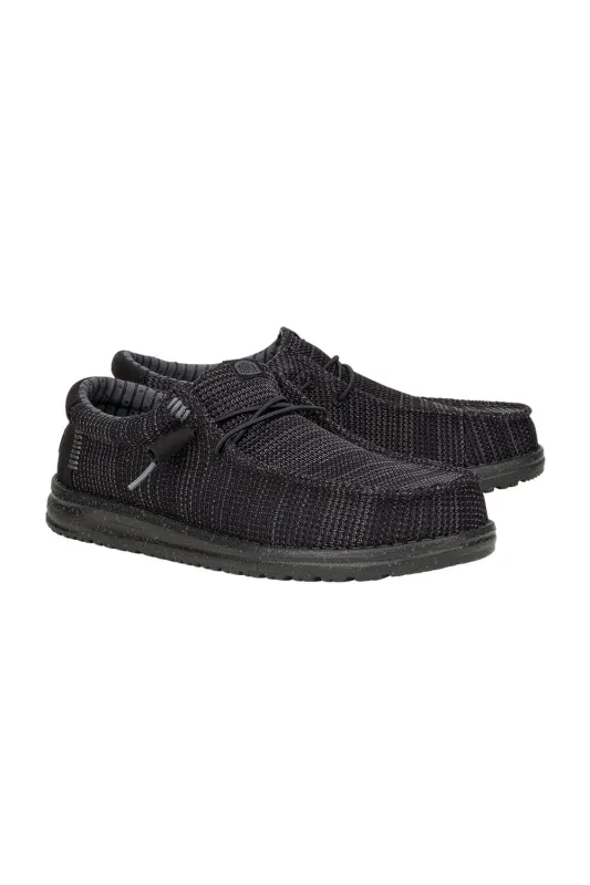 HEYDUDE Men’s Wally Stretch Sox Shoes in Black | 41898-060 sold by Glik’s