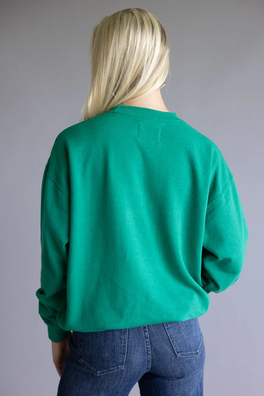 1897 Active Holly Jolly Print Fleece Sweatshirt for Women in Kelly Green | GT708-HOLLYJOLLY-KELLYGREEN sold by Glik’s product image thumbnail 4