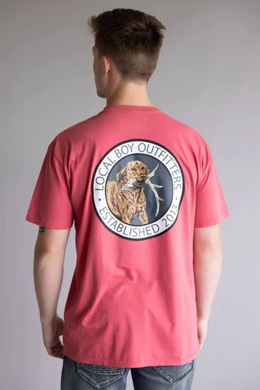 Local Boy Antler Retrieve Tee for Men in Brick Red | L1000645-BRC-RED sold by Glik’s