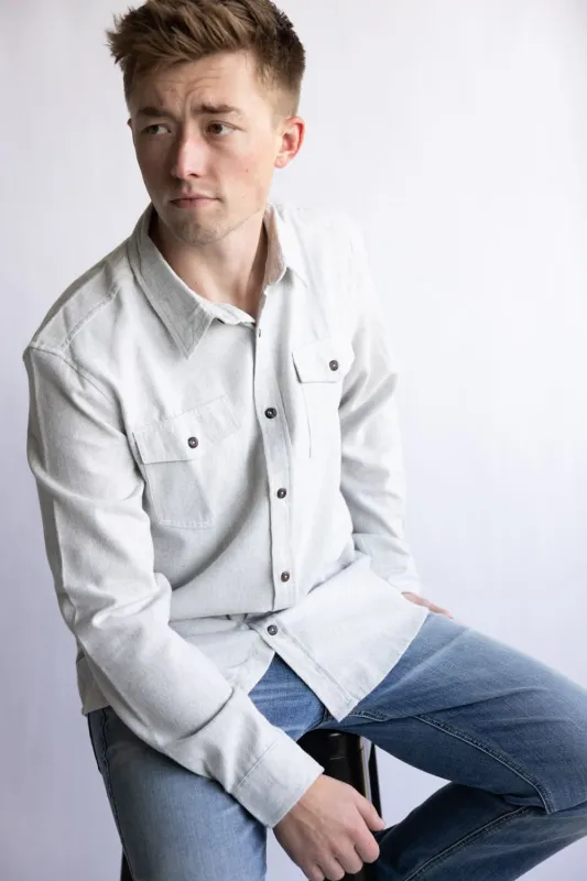 Solid Flannel Shirt for Men in Heather Grey | TT8285GL-HEATHERGREY sold by Glik’s