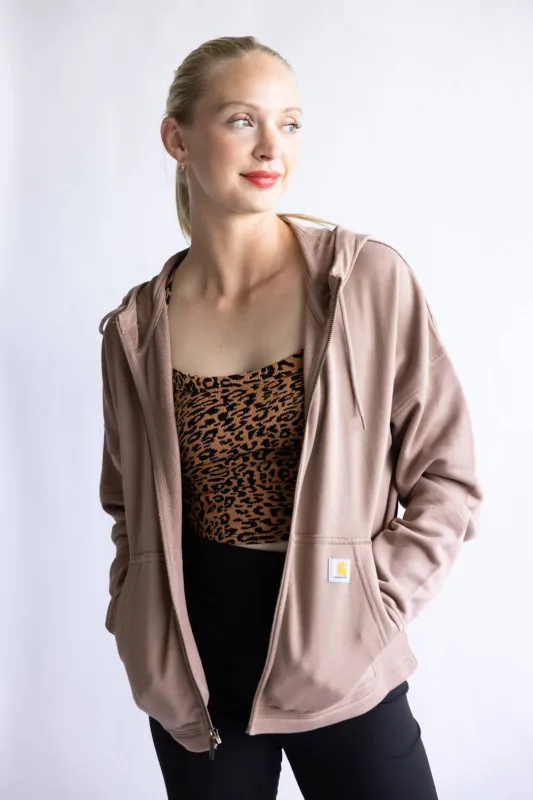 Carhartt Tencel Loose Fit Full Zip Jacket for Women in Soft Sepia | 106837-BA9 sold by Glik’s
