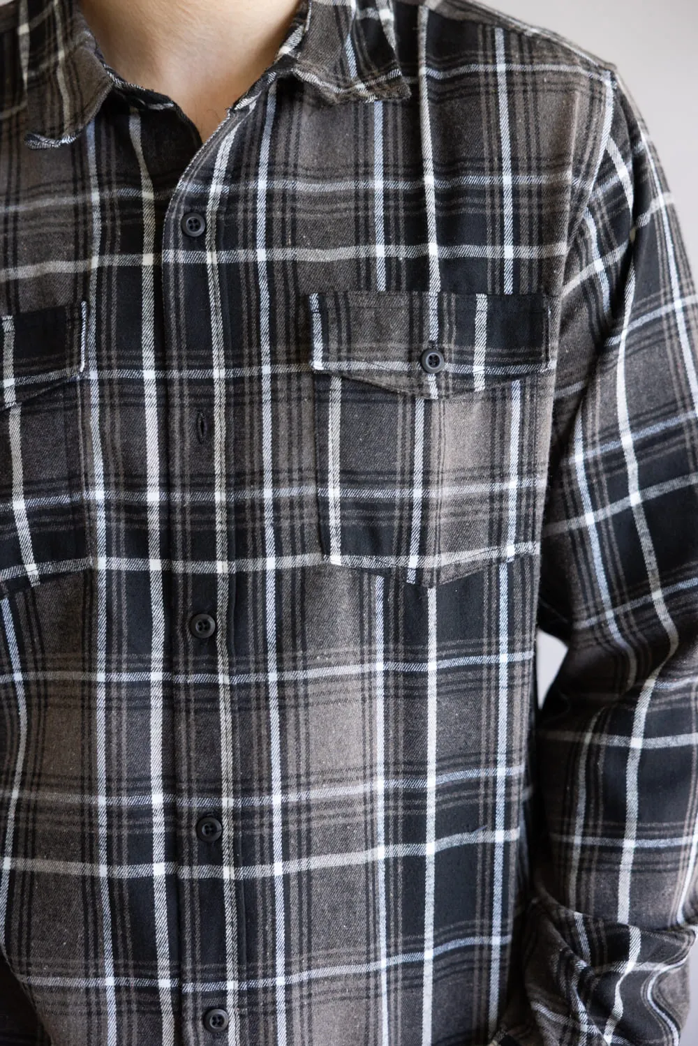Plaid Flannel Shirt for Men in Black Brown | TT8281GL-BLACKBROWN sold by Glik’s product image thumbnail 3