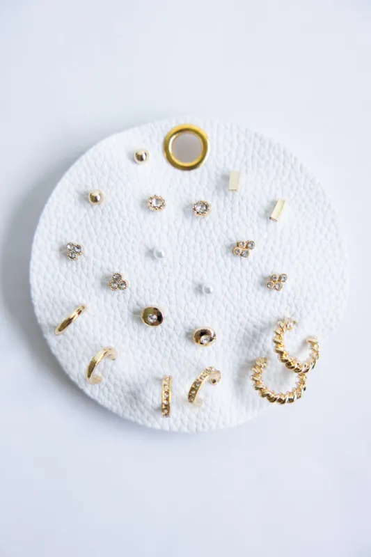 Ten Pair Hoops & Studs Earrings Set for Women in Gold | NEA640GDCRY sold by Glik’s