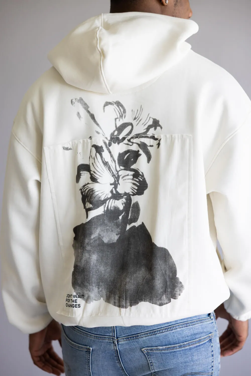 Denim & Flower Flower Patch Hoodie for Men in Off White | CSWS-C545 sold by Glik’s product image thumbnail 5