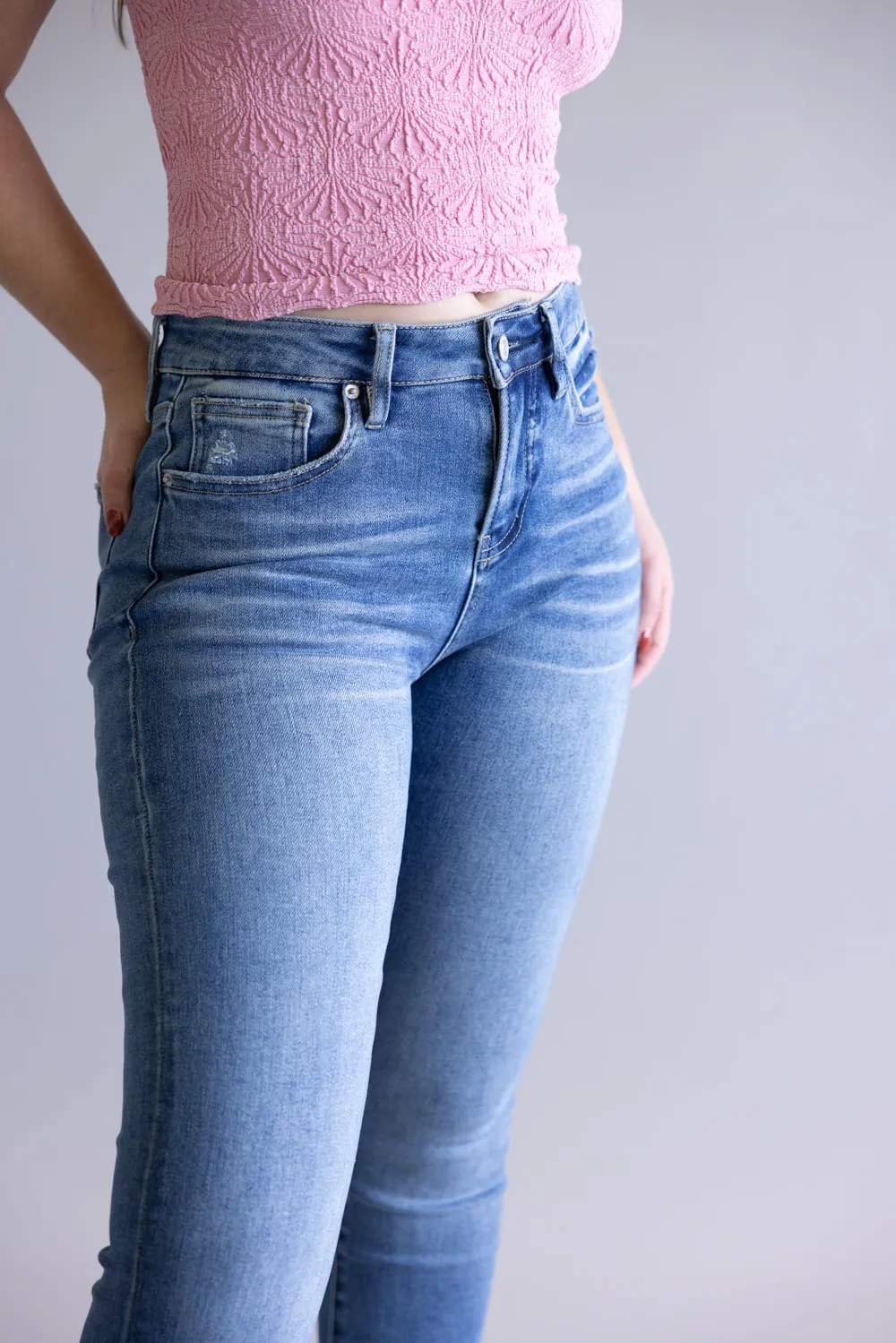 Mica High Rise Straight Leg Raw Hem Jeans for Women | MDP-T3565 sold by Glik’s product image thumbnail 3