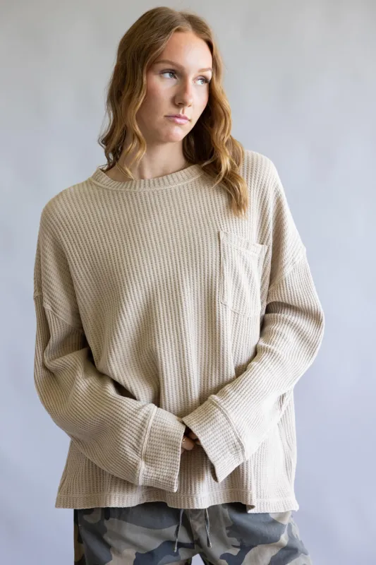 Free People Dawson Pocket Thermal Top for Women in Smooth Stone | OB2413239-1020-SMOOTHESTONE sold by Glik’s