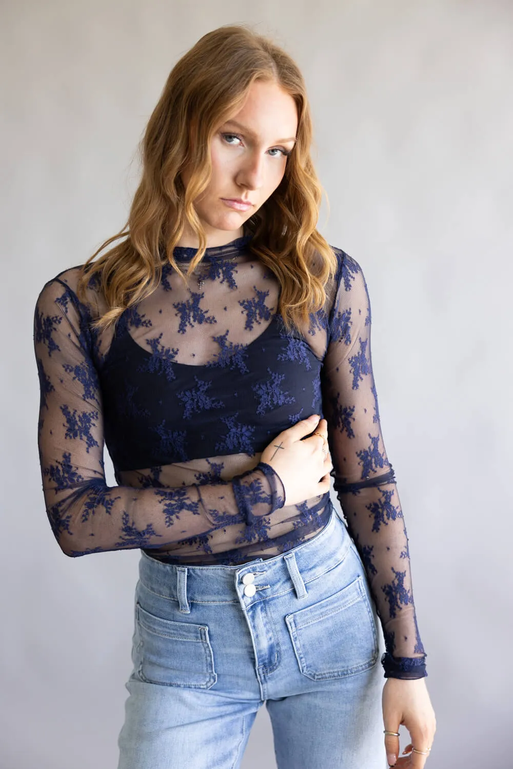 Free People Intimately Lady Lux Sheer Layering Top for Women in Deeper Iris | OB1227158-4506-DEEPERIRIS sold by Glik’s product image thumbnail 2