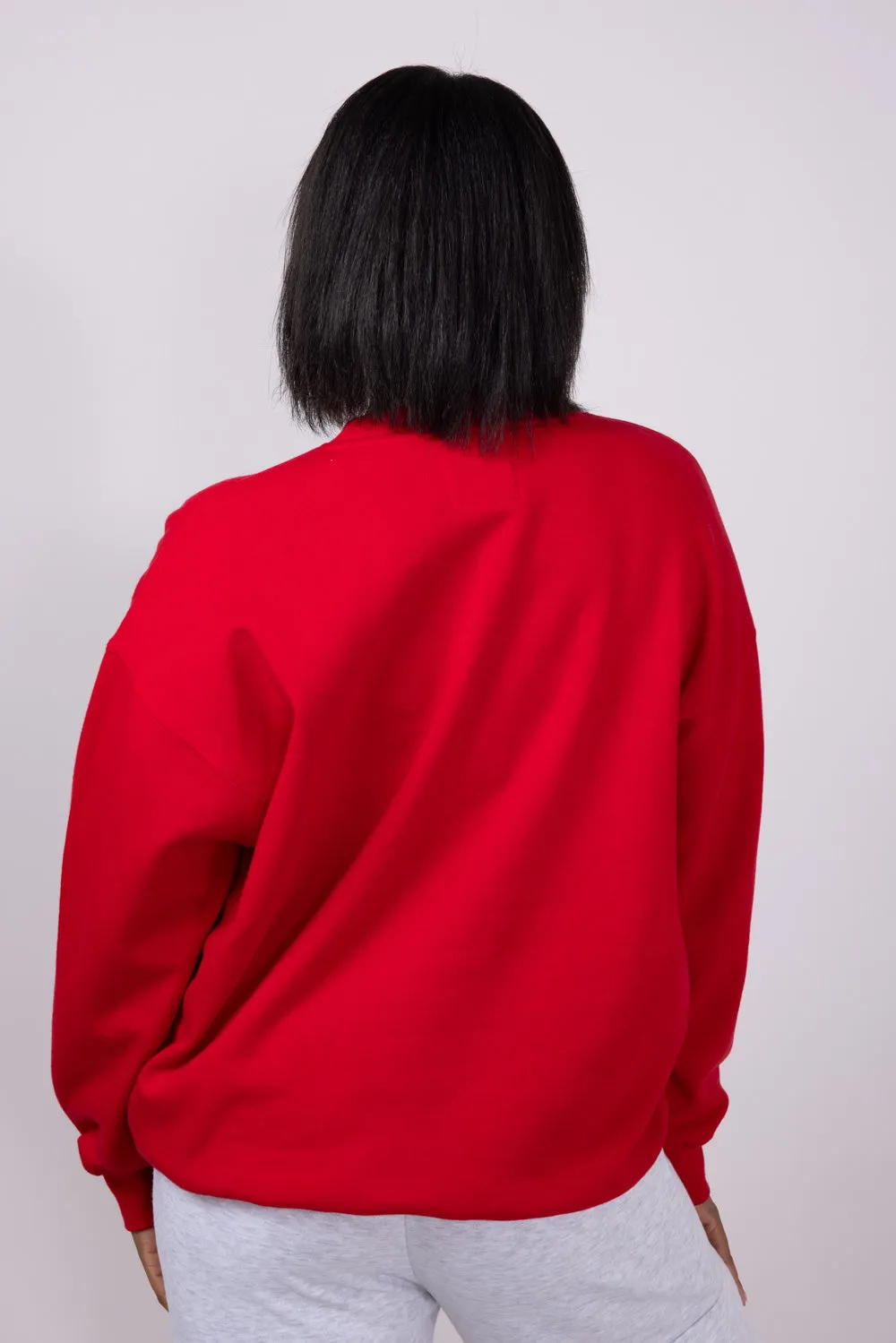 1897 Active Merry Script Embroidered Fleece Sweatshirt for Women in Red | GT049-MERRY-RED sold by Glik’s product image thumbnail 5