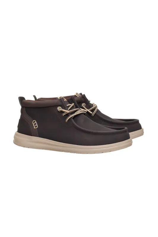 HEYDUDE Mens Wally Mid Gripr Classic in Mole Brown | 42051-2IV sold by Glik’s