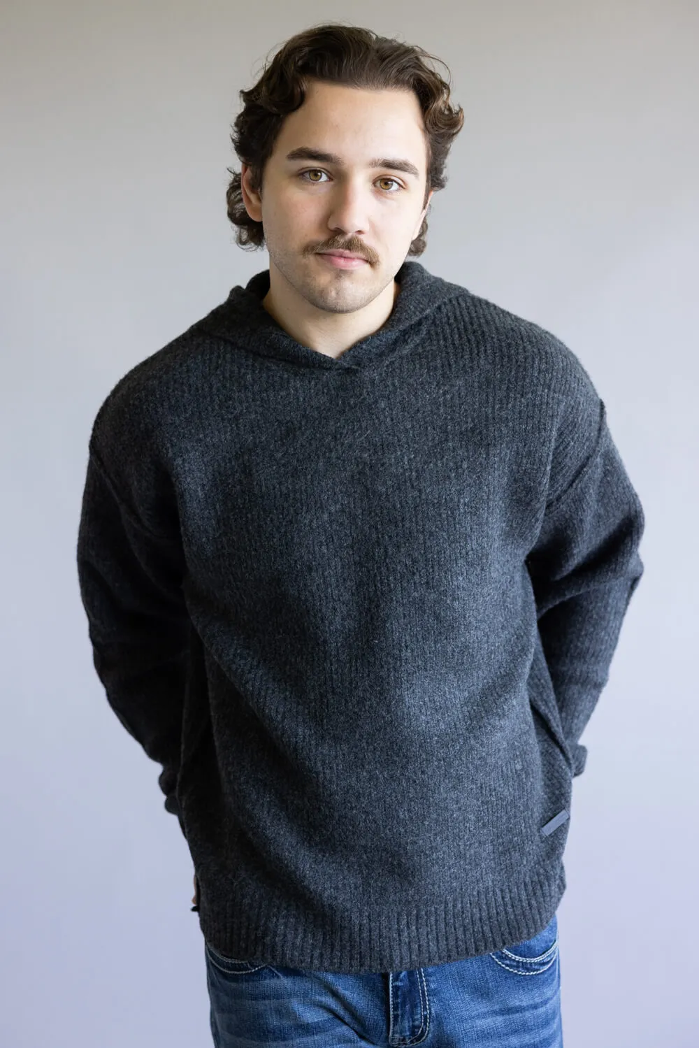 Avery Hooded Sweater for Men in Dark Charcoal | MCW-177-DKCHARCOAL sold by Glik’s