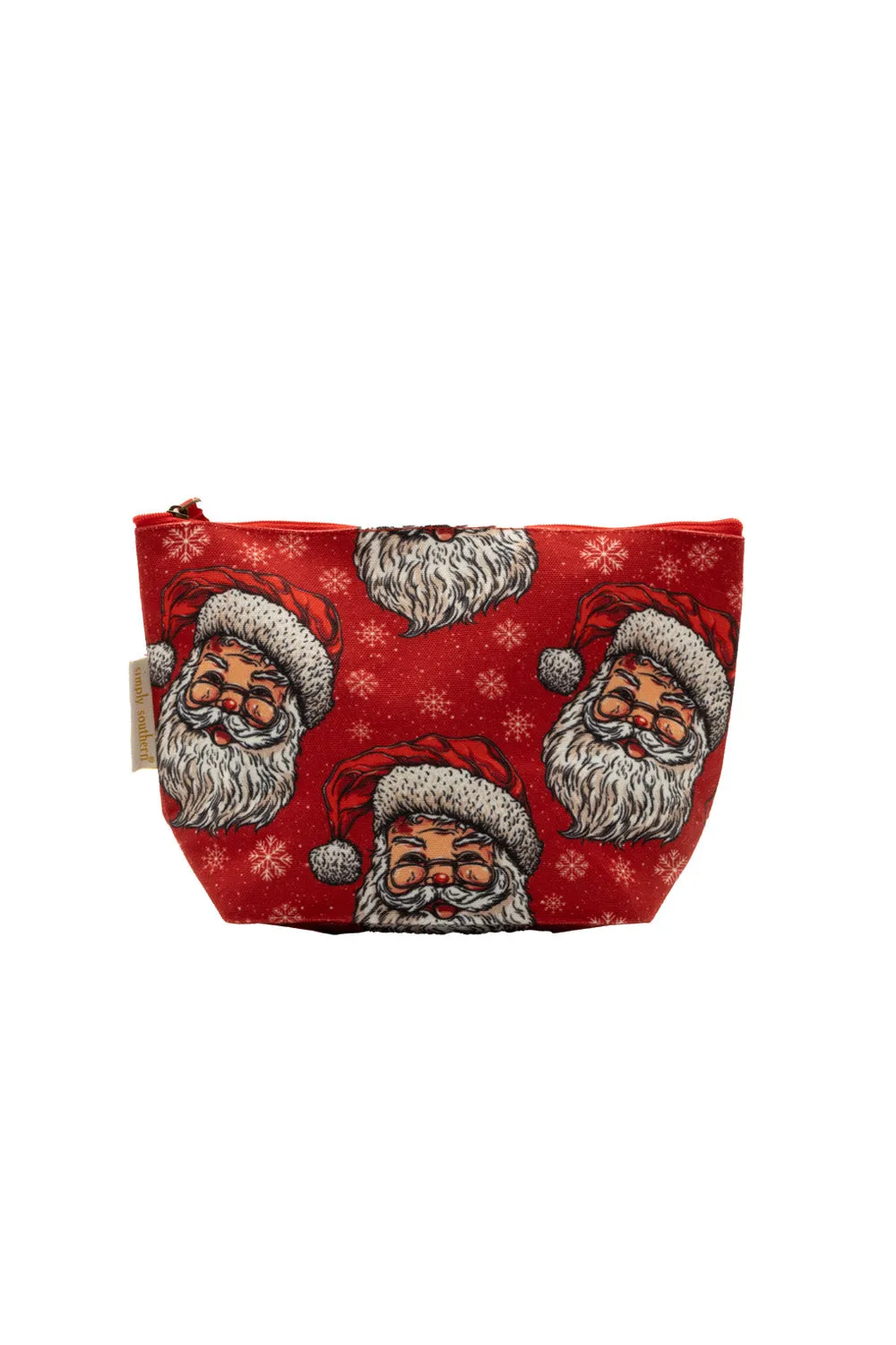 Simply Southern Travel Seaside Pouch Bag in Red Santa | 0225-BAG-PCH-SEA-HLDY-SNTA sold by Glik’s