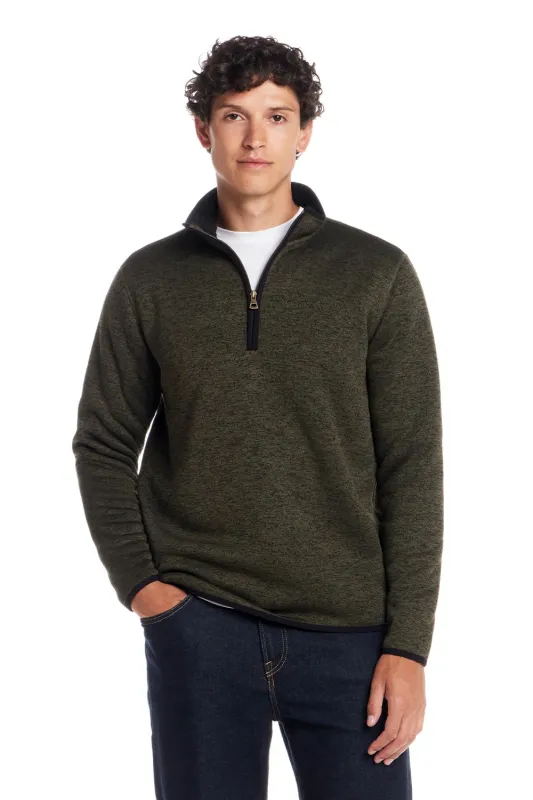 Weatherproof Vintage Sherpa Quarter Zip Sweater for Men in Olive | F2521150GK-OLIVE sold by Glik’s