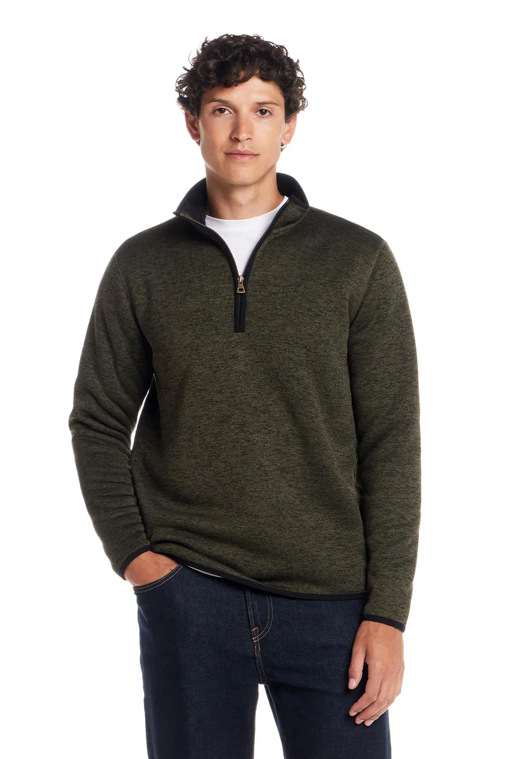 Weatherproof Vintage Sherpa Quarter Zip Sweater for Men in Olive | F2521150GK-OLIVE sold by Glik’s