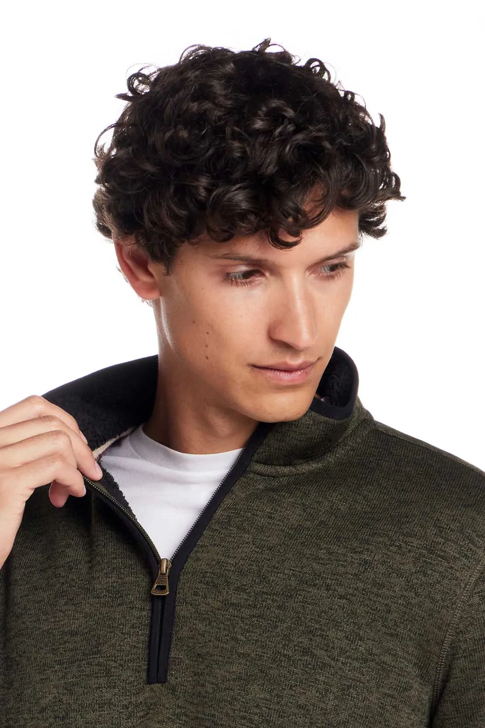 Weatherproof Vintage Sherpa Quarter Zip Sweater for Men in Olive | F2521150GK-OLIVE sold by Glik’s product image thumbnail 3