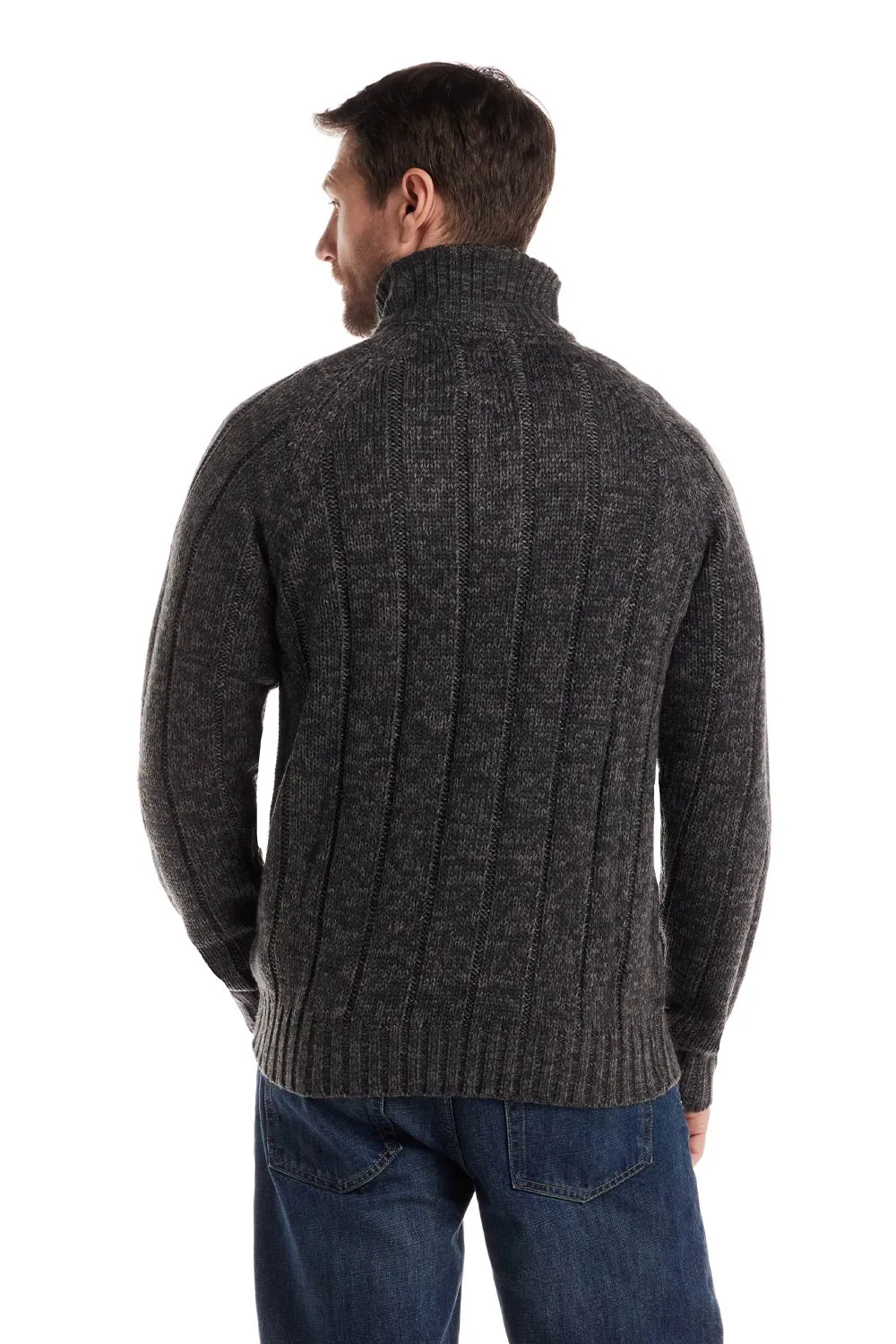 Weatherproof Vintage Cable Knit Button Mock Neck Sweater for Men in Charcoal | F2540639GK-CHARCOAL sold by Glik’s product image thumbnail 2