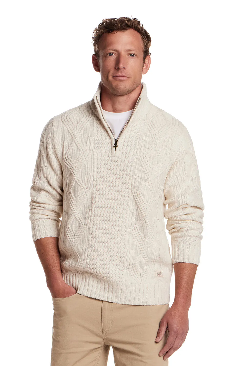 Weatherproof Vintage Chunky Shawl Collar Pullover for Men in Ecru | F2540628GK-ECRU sold by Glik’s product image thumbnail 5
