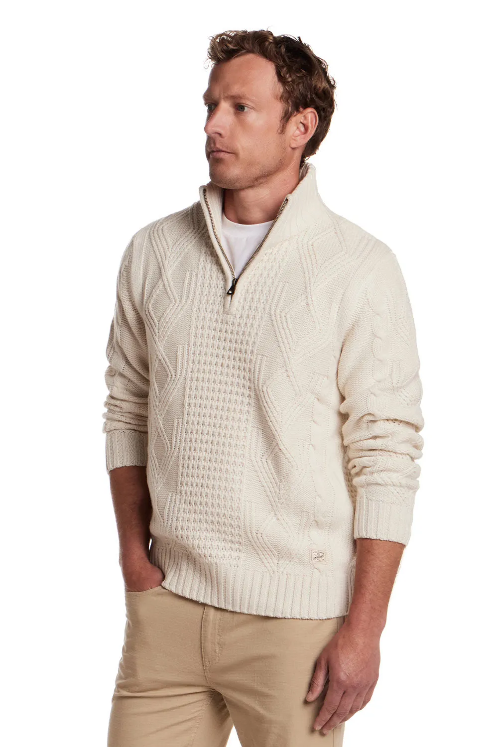 Weatherproof Vintage Chunky Shawl Collar Pullover for Men in Ecru | F2540628GK-ECRU sold by Glik’s product image thumbnail 3