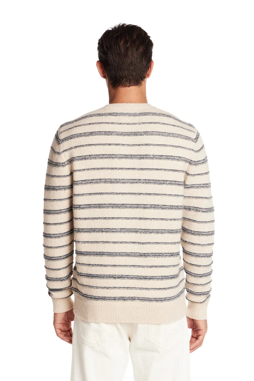 Weatherproof Vintage Fuzzy Striped Crew for Men in Cream Blue | F2540768GK-CREAMBLUE sold by Glik’s product image thumbnail 2