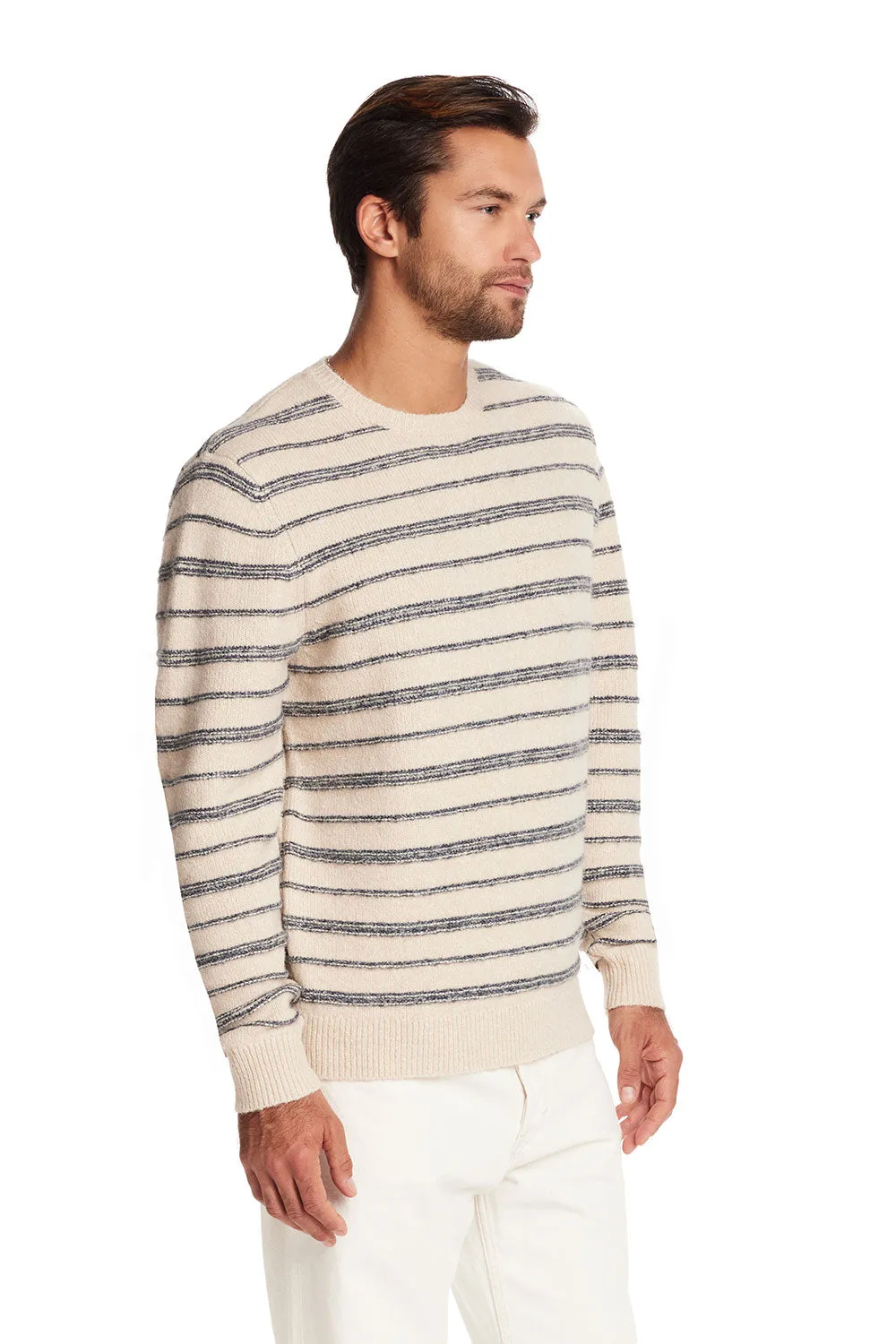 Weatherproof Vintage Fuzzy Striped Crew for Men in Cream Blue | F2540768GK-CREAMBLUE sold by Glik’s product image thumbnail 4