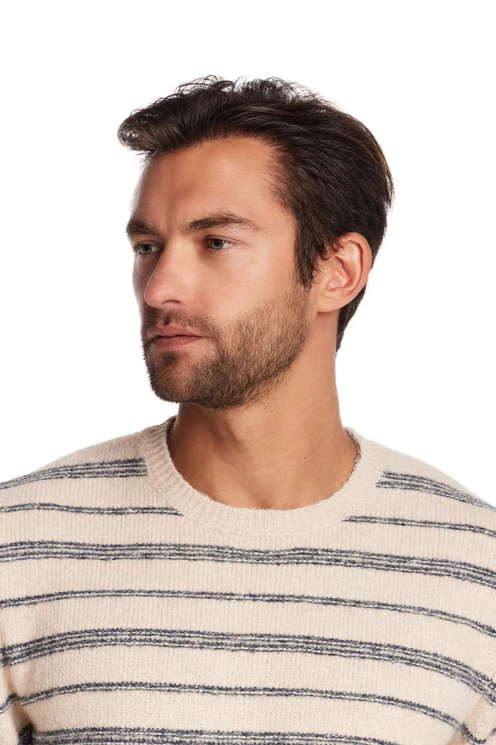 Weatherproof Vintage Fuzzy Striped Crew for Men in Cream Blue | F2540768GK-CREAMBLUE sold by Glik’s product image thumbnail 3