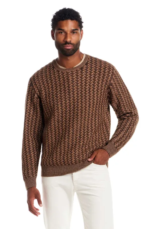 Weatherproof Vintage Braided Crewneck Sweater for Men in Vicuna | F2540711GK-VICUNA sold by Glik’s