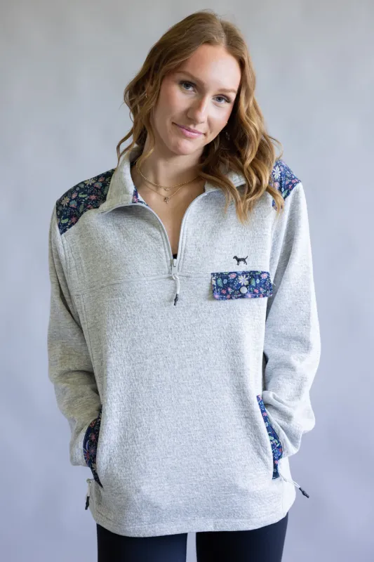 Simply Southern Aria ¼ Zip Pullover for Women in Heather Grey | PP-0225-QTRZIP-ARIA-HTRGRY sold by Glik’s