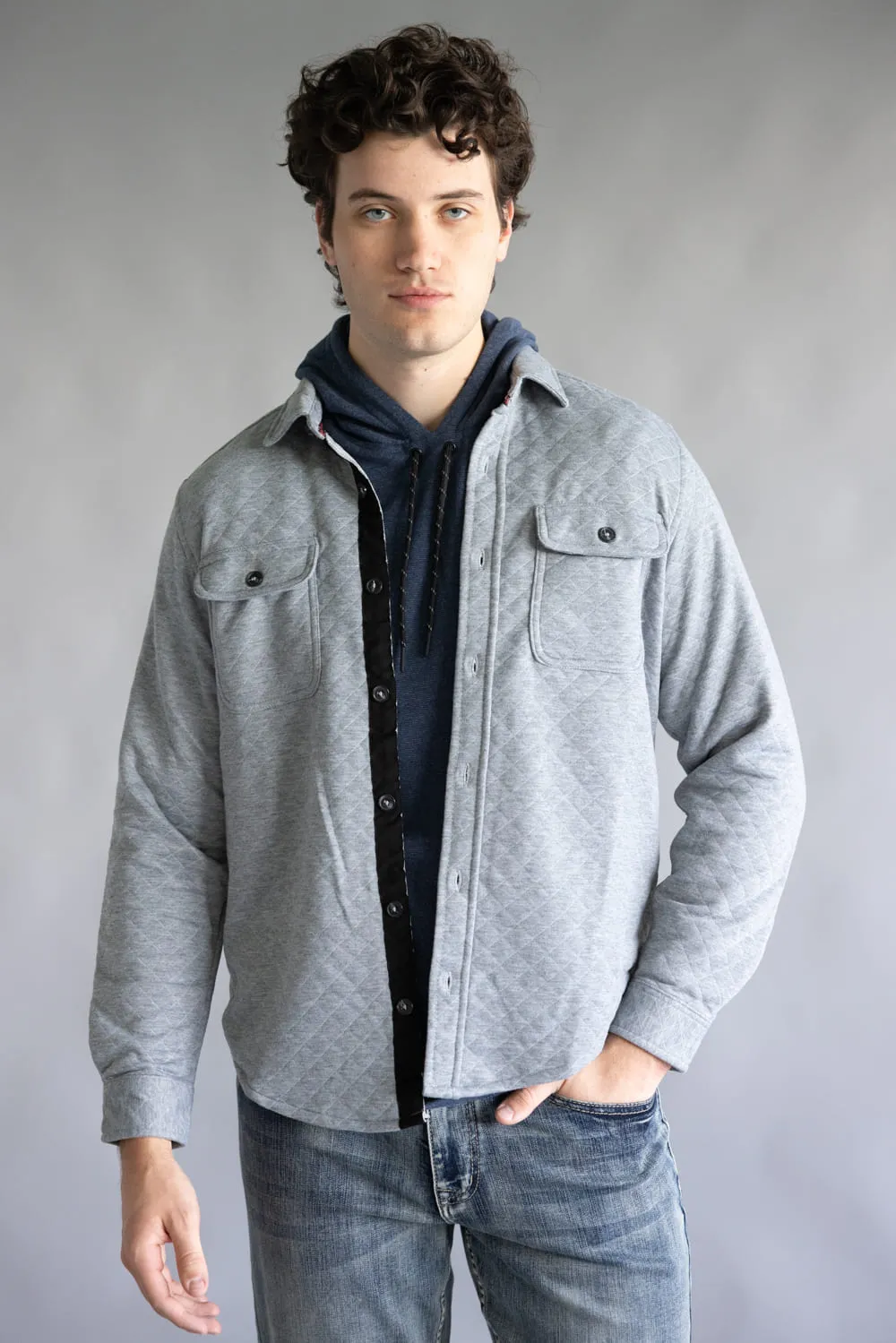 1897 Original Quilted Shirt Jacket for Men in Grey | XT8141GL-GREY sold by Glik’s product image thumbnail 3